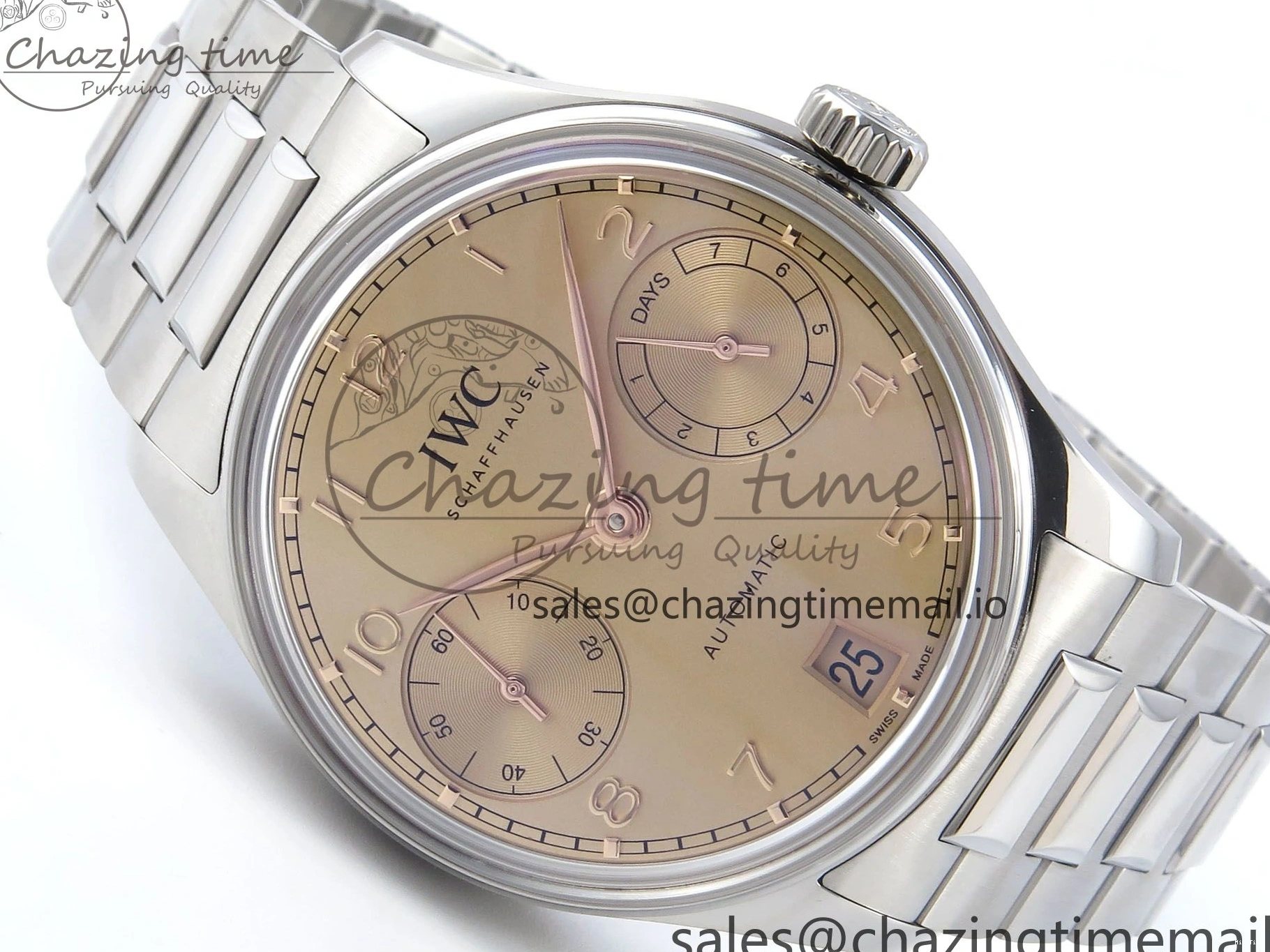 MIROTIME 0312 Portugieser Auto IWC0562B APSF 1:1 Best Edition Gold Dial on SS Bracelet A Reliable 6996